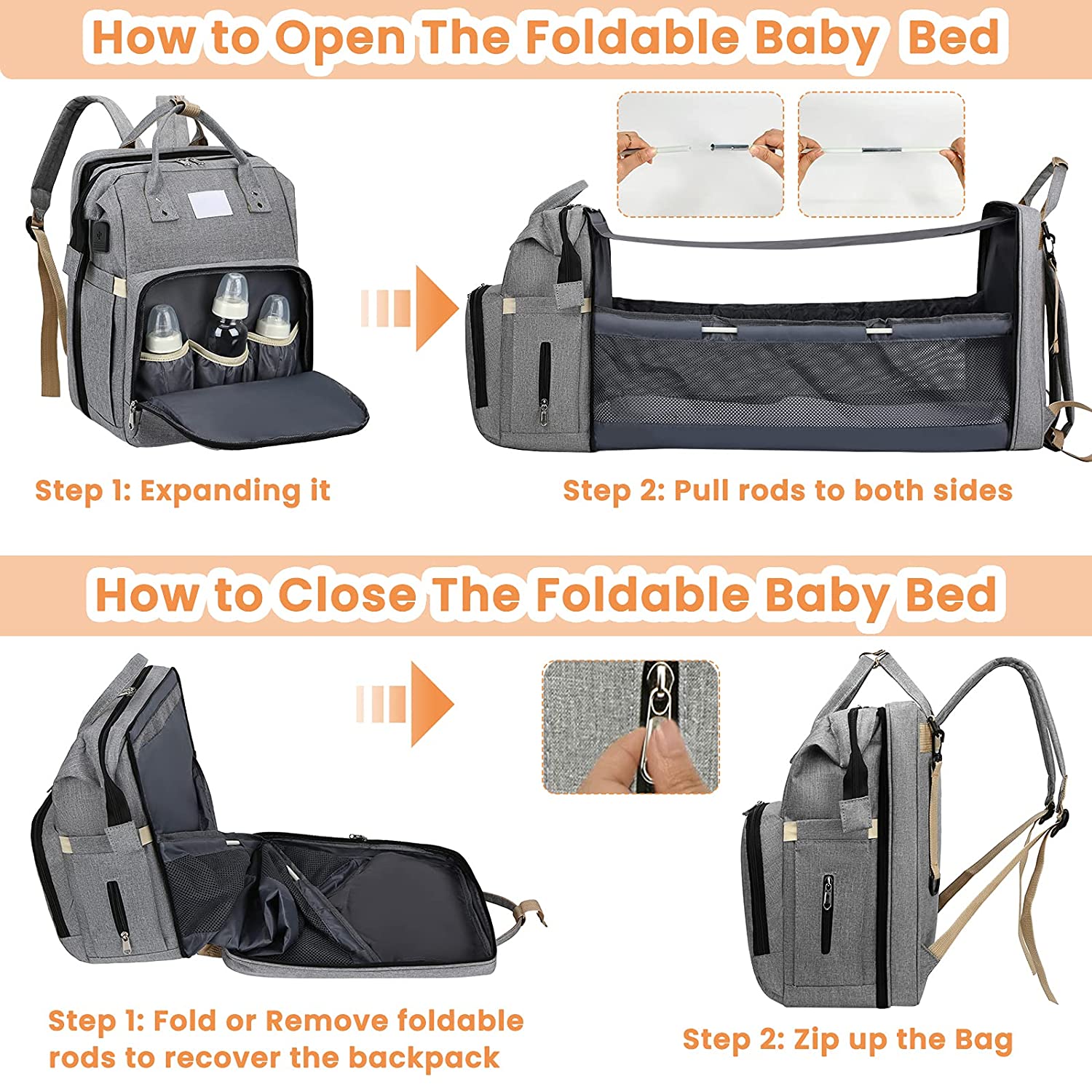 Sac à langer portatif | Berceau de voyage BabyNappy™ - ohbebe - ohmaman